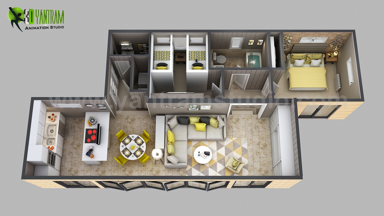 3d House Floor plan Designs, ideas, Images By Yantram 3d animation studio - Atlanta, USA - A floor plan is a visual representation of a room or building scaled and viewed from above. Learn more about floor plan design, floor planning examples.Visit -- https://goo.gl/kif9cb#3dfloordesign #3dfloorplan #services by Yantramarchitecturaldesignstudio