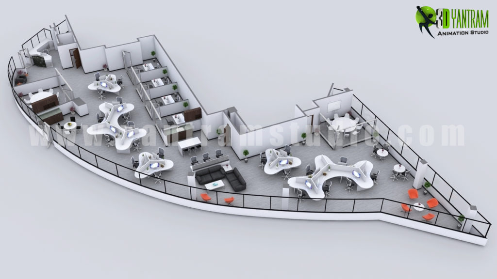 Modern 3D Office Floor Plan Concept.jpg -  by Yantramarchitecturaldesignstudio