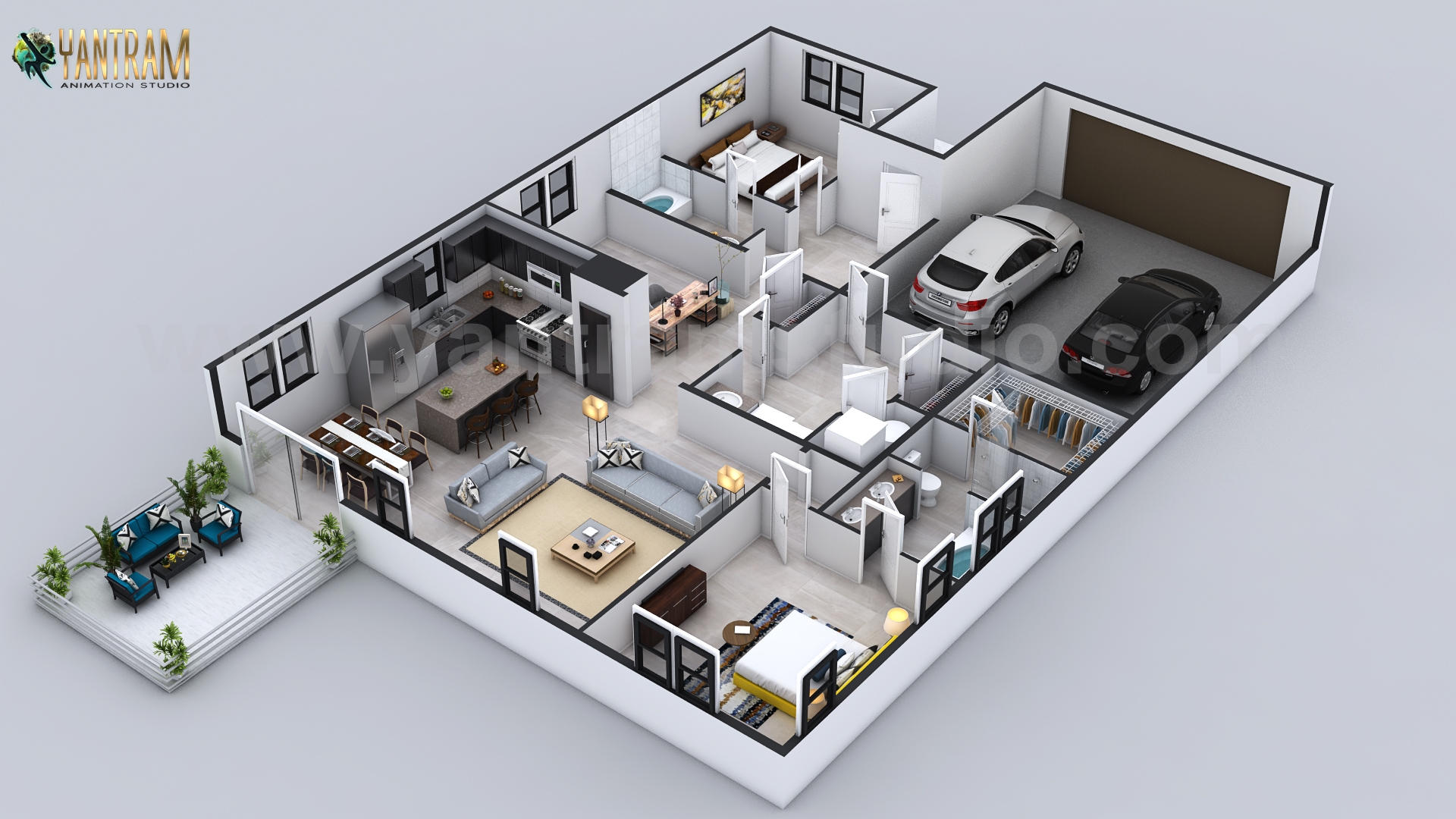 3d-residential-floor-plan-design-with-garage-slot-architectural-animation-studio.jpg -  by Yantramarchitecturaldesignstudio
