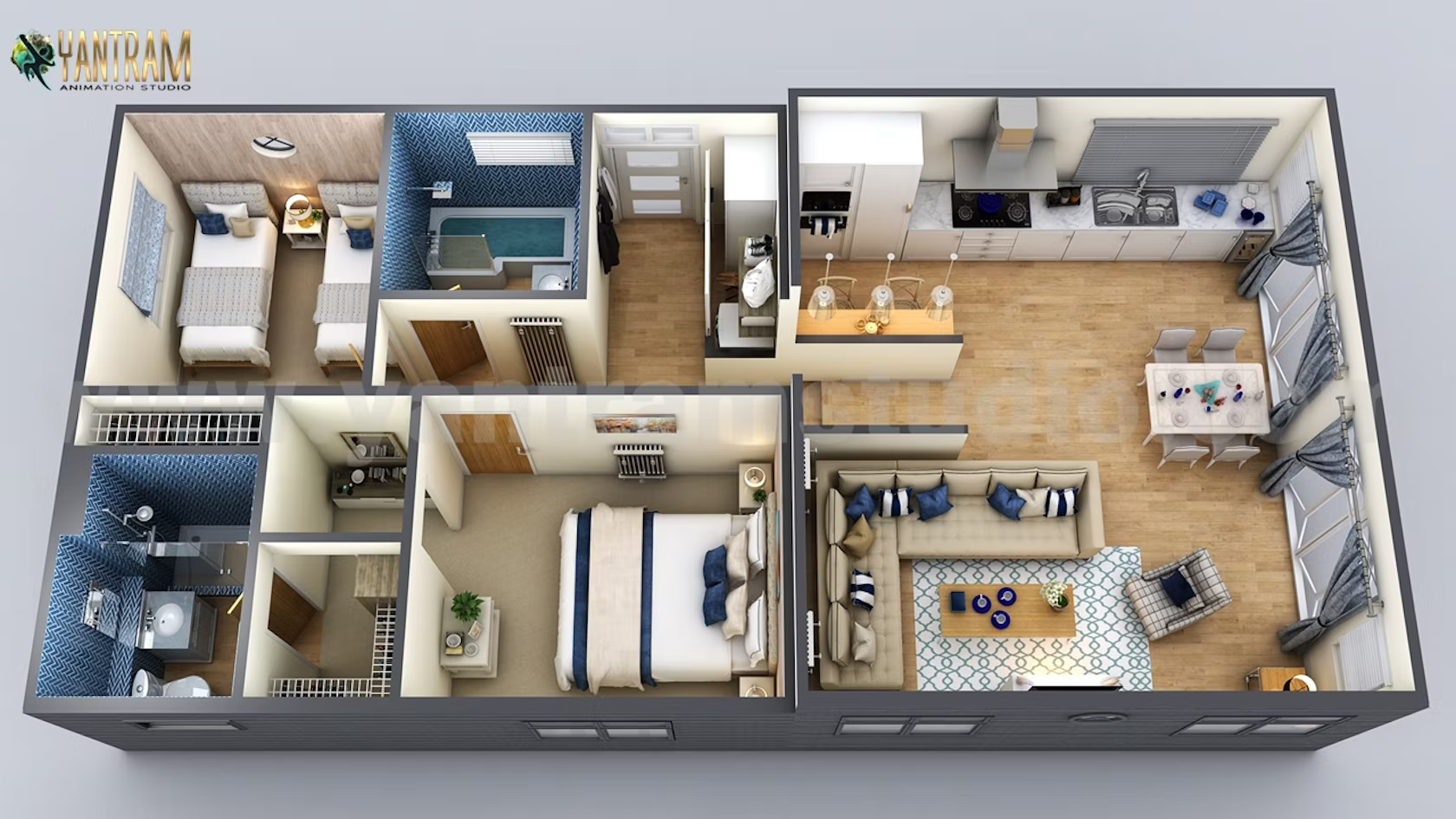 3D-Floor-Plan-Rendaring-small -Home-in-Meridian-Idaho.jpg -  by Yantramarchitecturaldesignstudio
