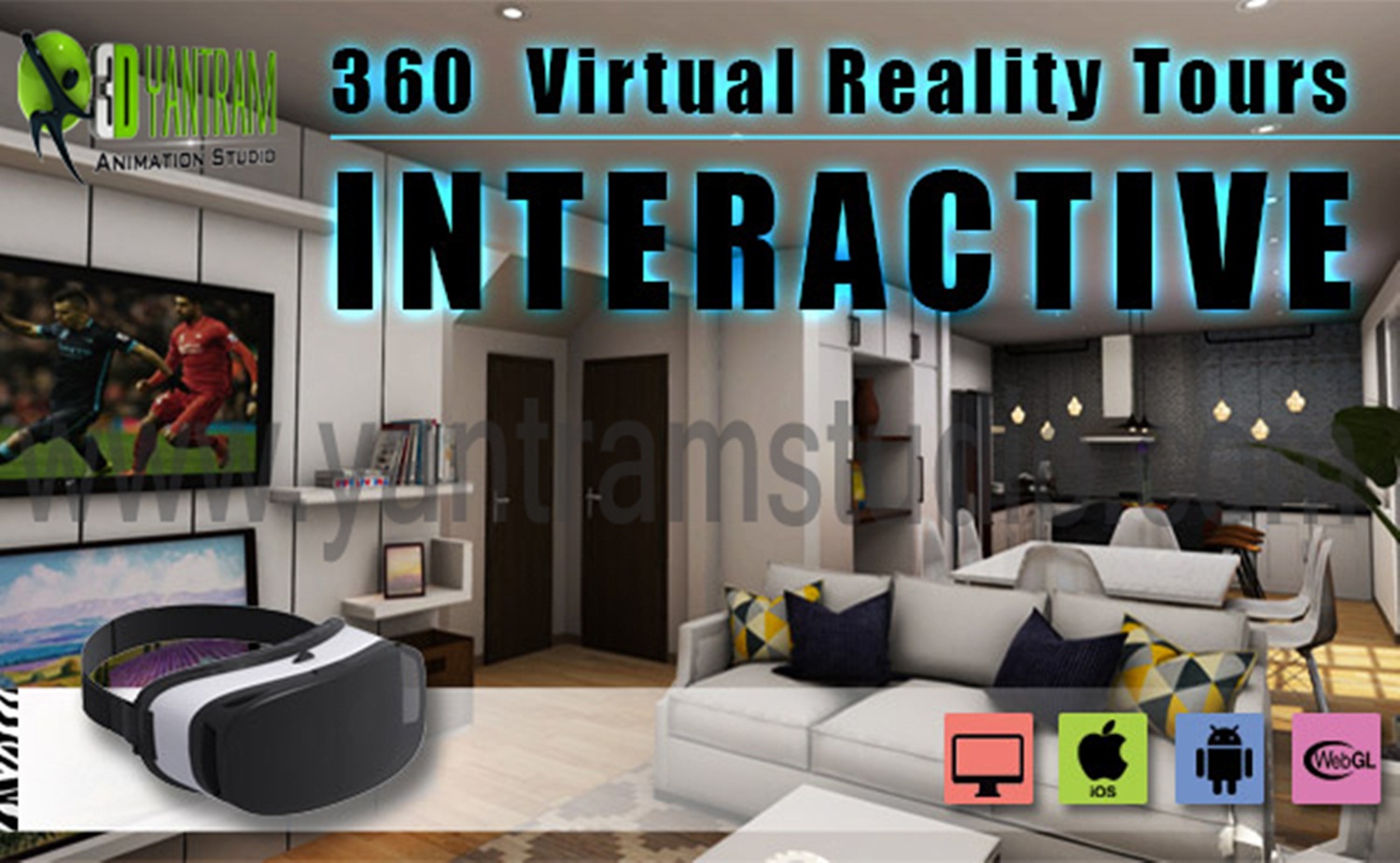 Interactive Interior App By Yantram virtual reality studio- Paris, France - VR Realstate marketing-oriented website that is well designed with calls to action can literally catapult your real estate business to the next level. Ninety-two percent by Yantramarchitecturaldesignstudio