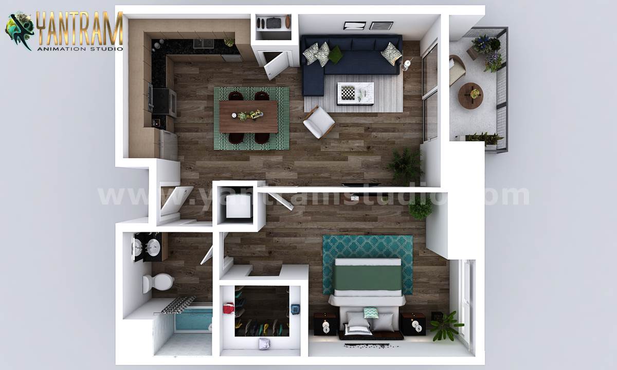 residential_one_bedroom_apartment_3d_floorplan_design_ideas.jpg -  by Yantramarchitecturaldesignstudio