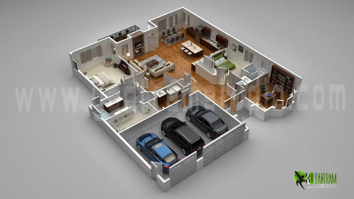 apartmrnt by 3D Floor Plan Designer.jpg -  by Yantramarchitecturaldesignstudio