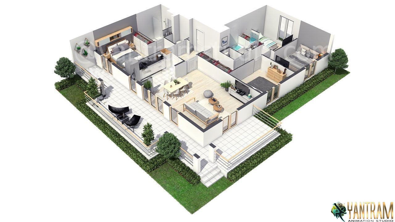 The-3D-Floor-Plan-Rendering-of-a- house-in-California.jpeg -  by Yantramarchitecturaldesignstudio