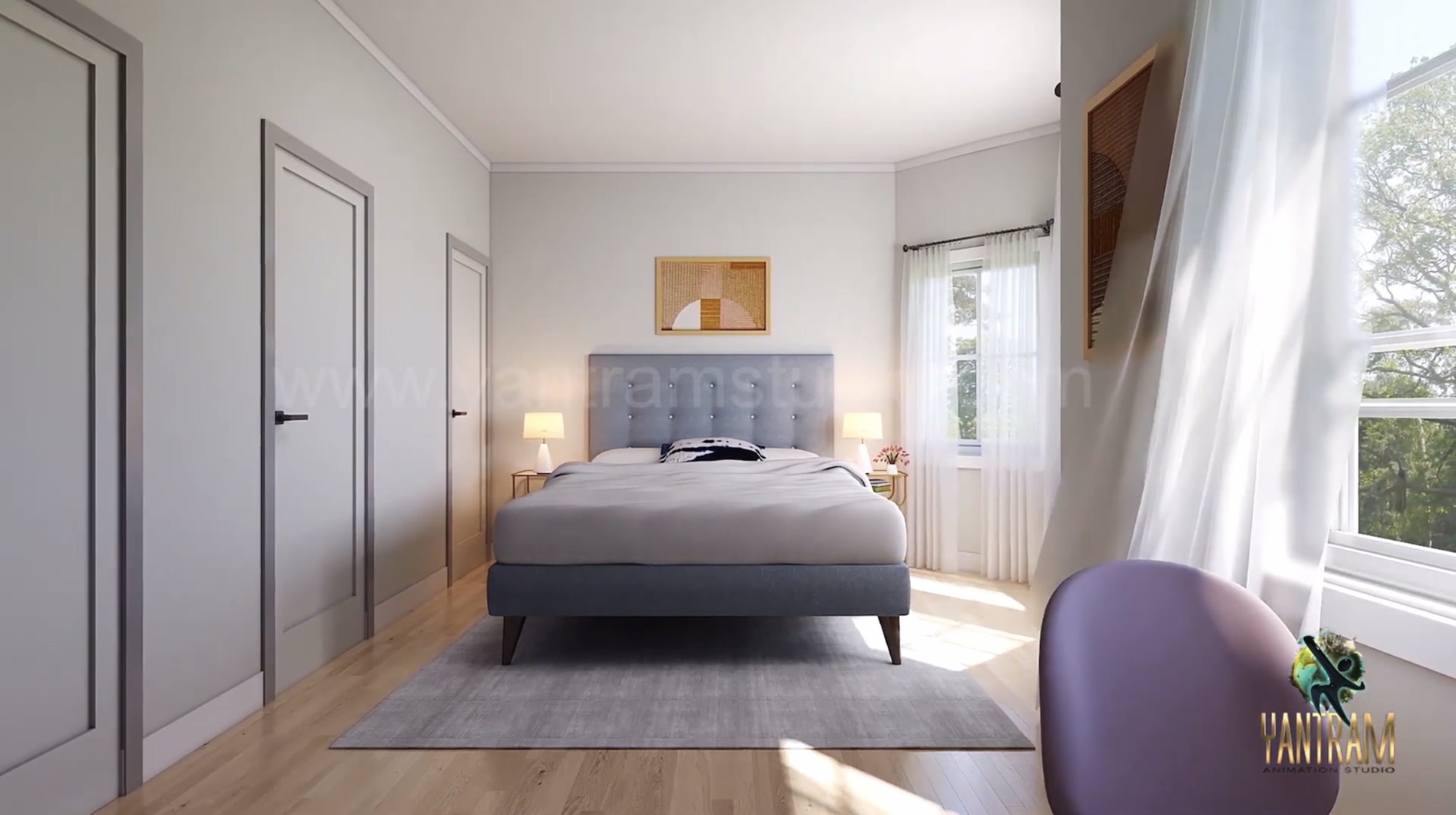 3D-Interior-Visualization-of-bedroom-in-California.jpeg -  by Yantramarchitecturaldesignstudio