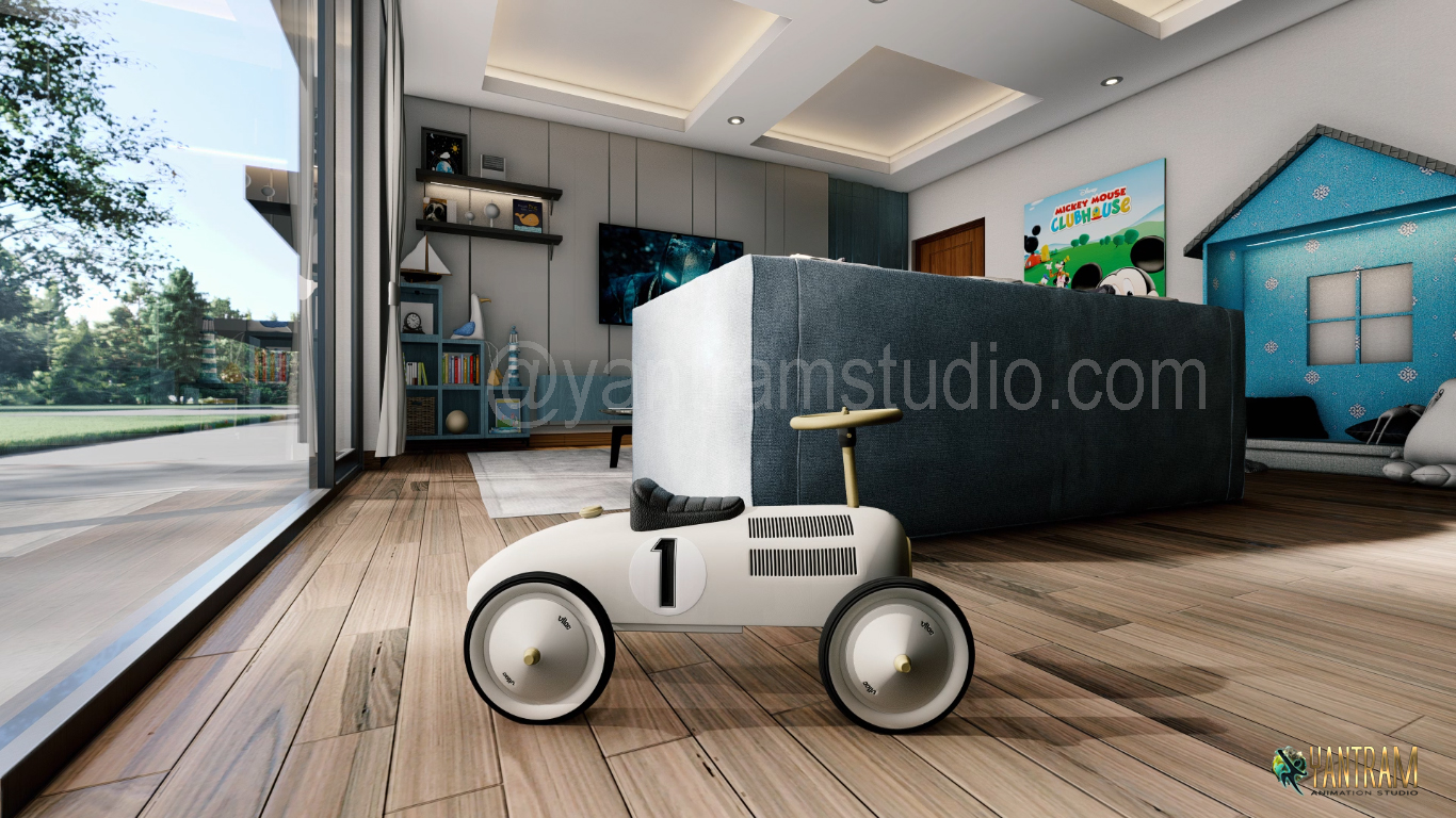Yantram-3d-architectural-rendering-company.jpg -  Designers at Yantram 3d interior visualization Studio have created ideas fully for a future kid's room in Chicago, Illinois. by Yantramarchitecturaldesignstudio