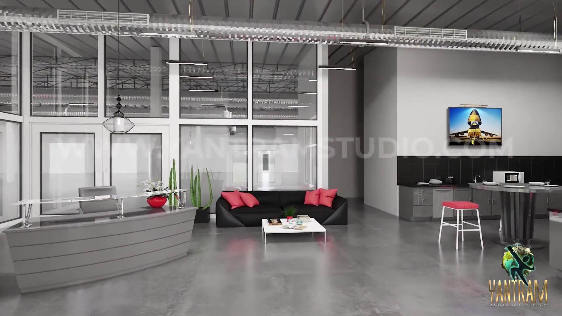 Y2Mate.is - Architectural walkthrough presentation Of Industrial Warehouse  - Office interior Design tutorial-umtd9uqIW-c-1080p-2.jpg -  by Yantramarchitecturaldesignstudio