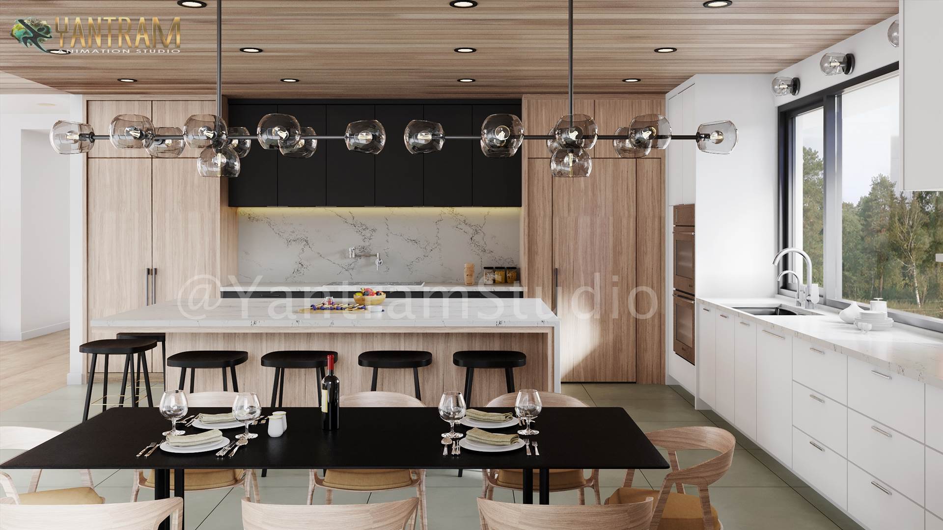 3D-Interior Designers- High-classy-kitchen-view-1-in-San Diego.jpg -  by Yantramarchitecturaldesignstudio