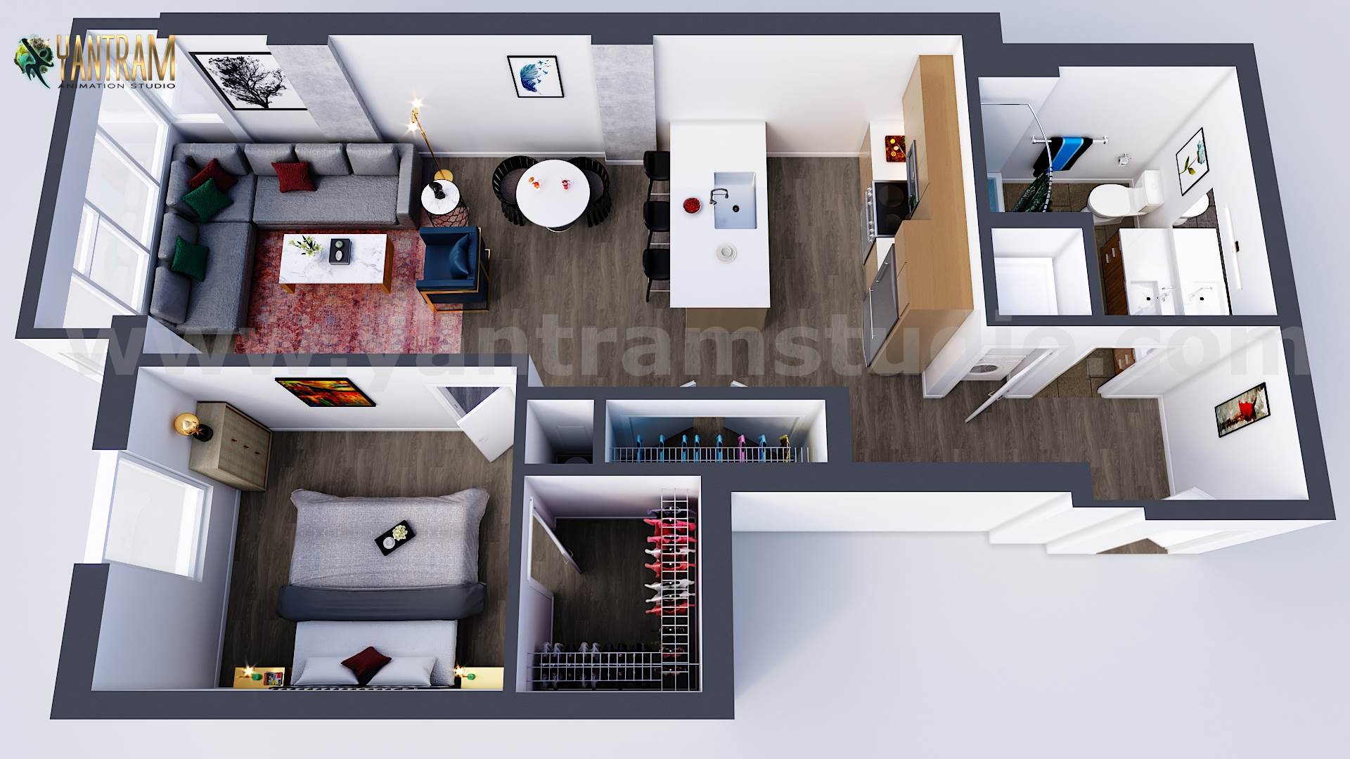 Best 3d floor plan by Yantram 3d Virtual Floor Plan designer, Oak Hill  \u2013 West Virginia.jpg -  by Yantramarchitecturaldesignstudio