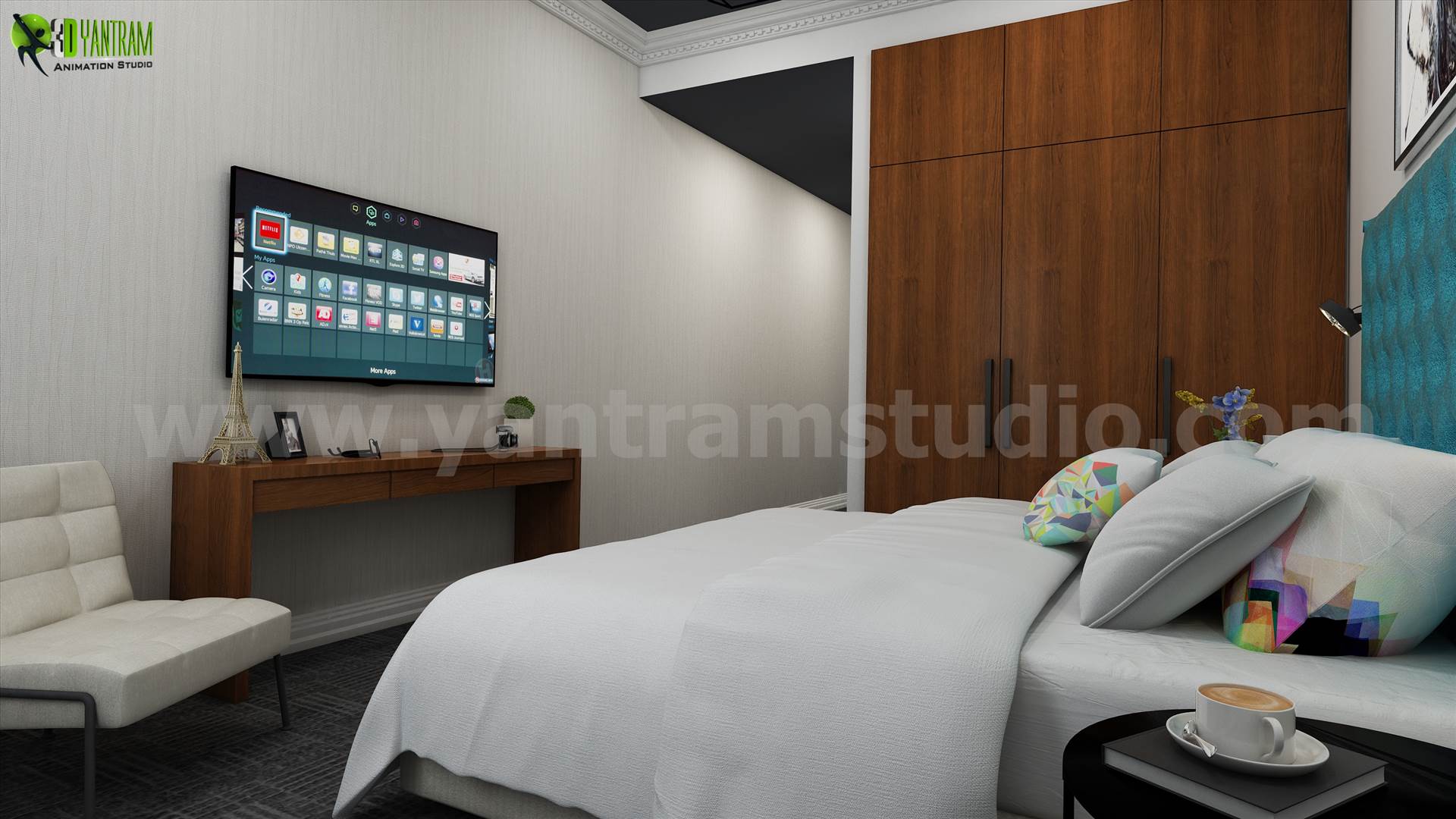 3D Interior Rendering Style  - interior design firms by Yantramarchitecturaldesignstudio