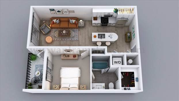 3D Semi-Classic Floor Plan   California - Project 86:- 3D Classic floor plan design of Residential Apartment Layout
Client: - 977. Kendall
Location: - San Francisco, California

for more: https://www.yantramstudio.com/3d-floor-plan.html
We create high quality Plan design/ 3d floor plan with 