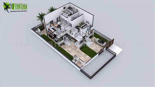 Every house had different plan and elevation but the way of presentation makes it understandable and unique, A floor plan with landscape and different floor layout makes it more beautiful and perfect for presentation.