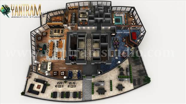 Professional 3D Virtual Floor Plan of Apartment - Project 1118:  3D Commercial Office Floor Plan Design
Client: 761. HPG 
Location: Dubai – UAE

https://www.yantramstudio.com/3d-floor-plan.html

Create professional and precise 3D Virtual Floor Plan of Apartment's Rooftop Design with Terrace ideas, 
