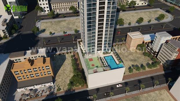 3D Walkthrough Interior & Exterior Residential - 3D Walkthrough Interior & Exterior Residential Community, Entrance view is Looking Fabulous with Waterflow, Living room with Wooden Furniture & attached Balcony, Bedroom designed totally with Wooden Furniture & Open Sunlight View, Wooden Furnished Gym des